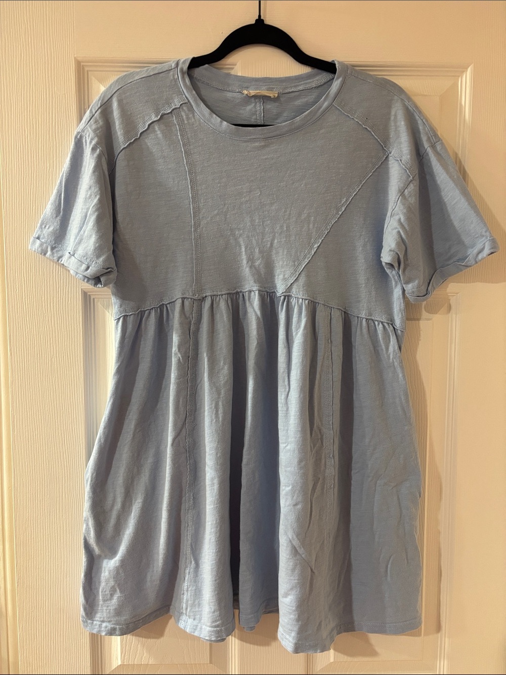Light Blue Short Sleeve Mini Dress